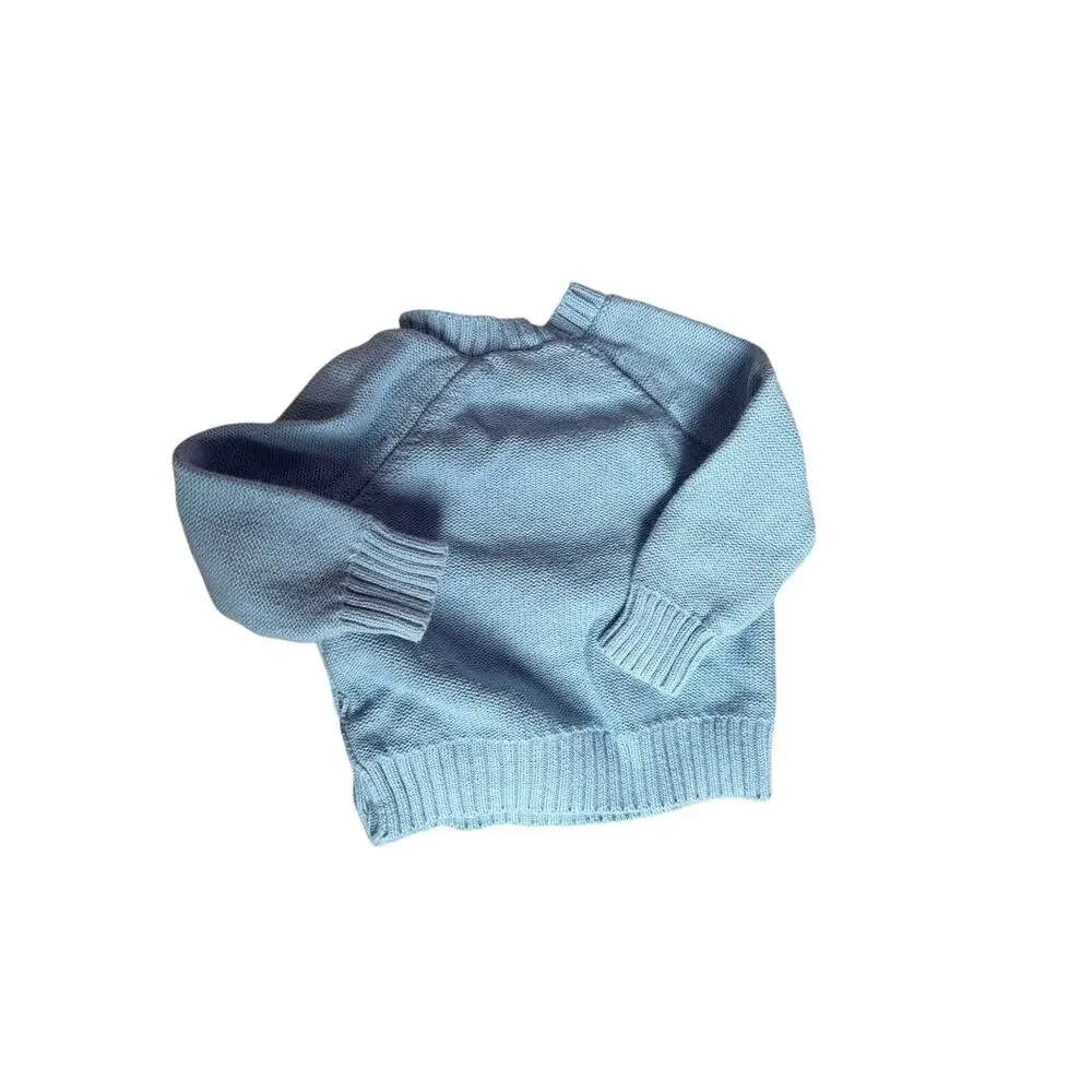 Disney Baby Mickey Mouse Knit Sweater - Light Blue - Size 0/3 Months - Cotton